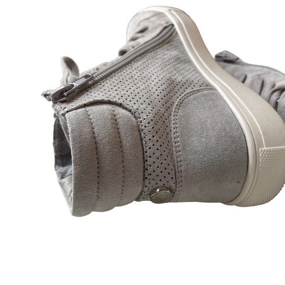 Steve Madden Gray Suede high top lace up side zip womens tennis shoes size 6.5 - Picture 14 of 16